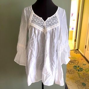White Monoreno Peasant Top